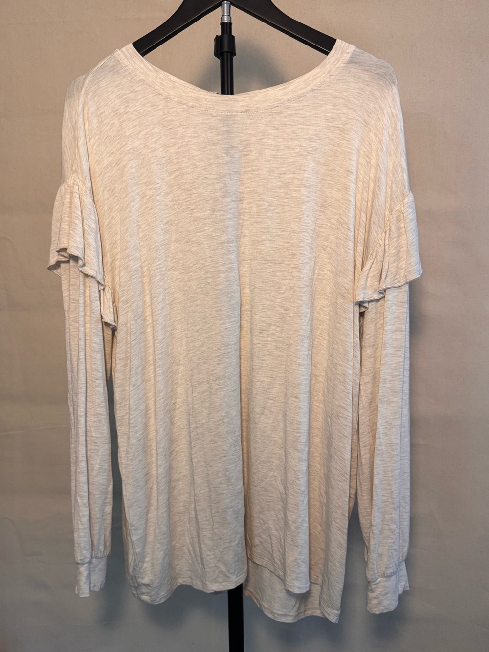 Matilda Jane 2XL Oatmeal Modal Ruffle Sleeve Oversized Tunic Top MSRP ~$78